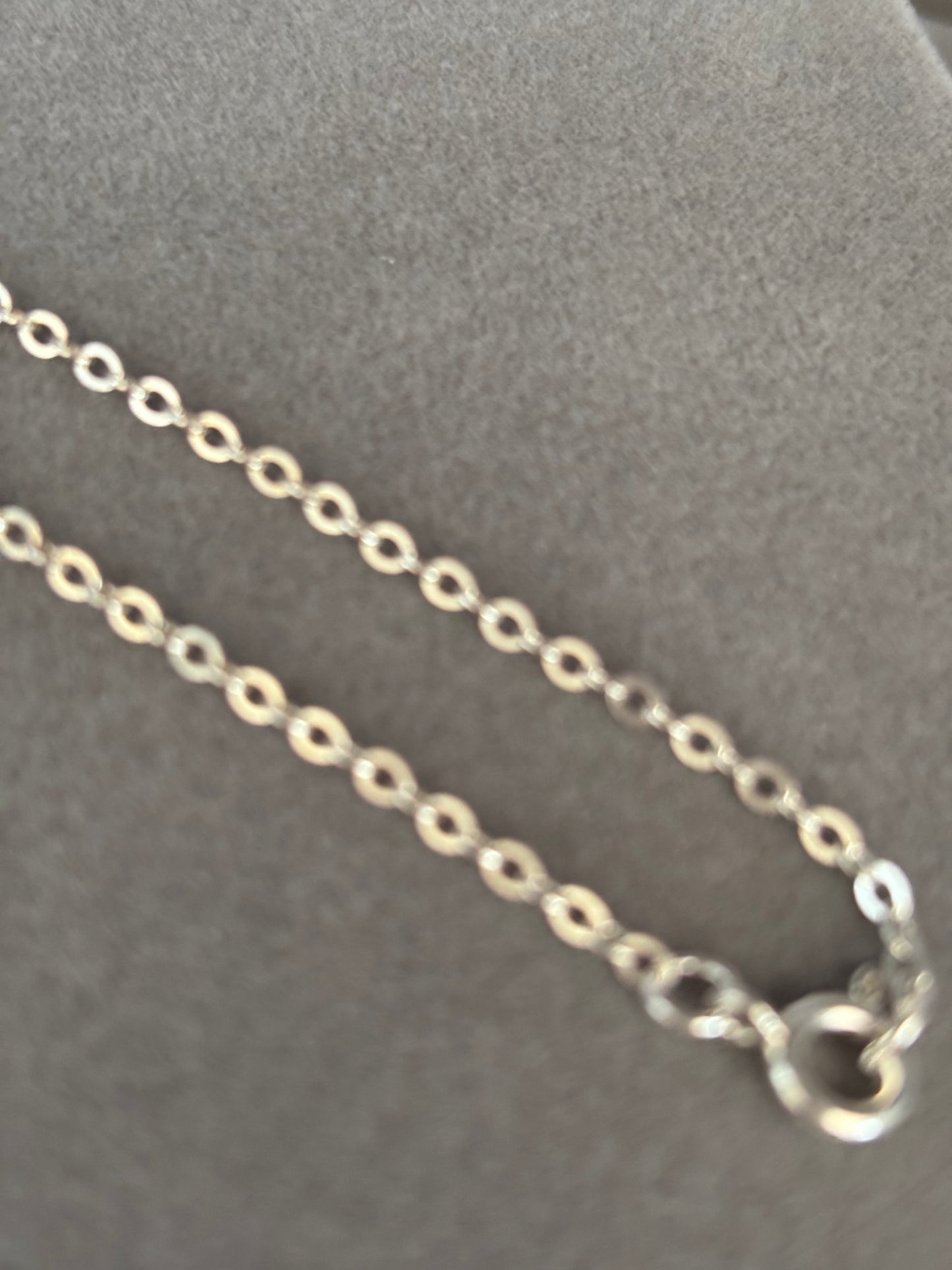 Solid Silver Ankle Bracelet with Initial and Heart Charm