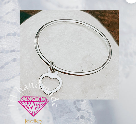 Solid Silver Charm Stacking Ring 1mm Custom Made