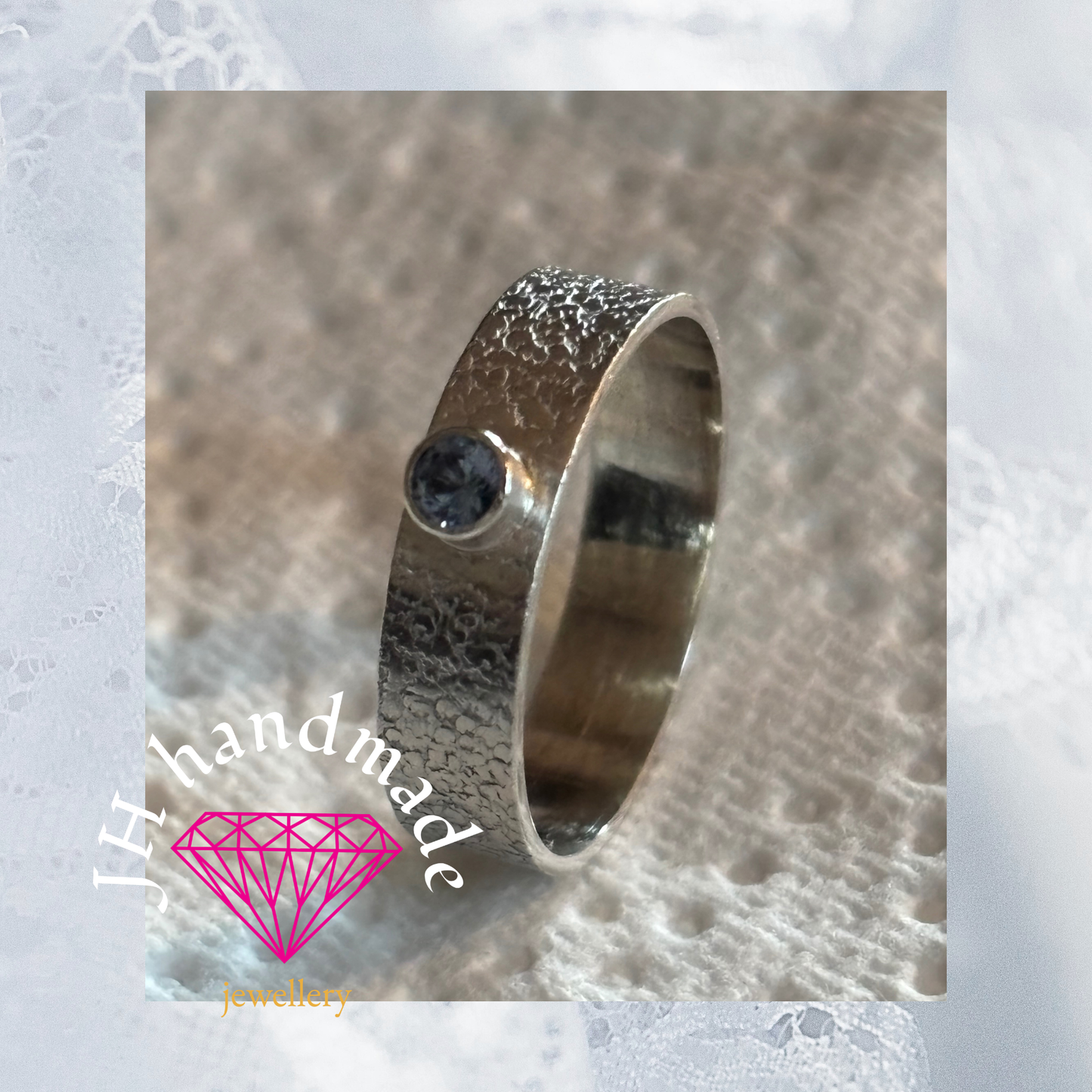 Solid Silver Aquamarine Ring Handmade