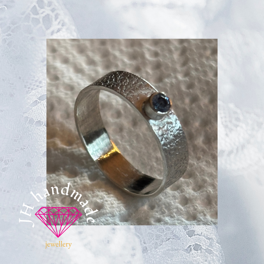 Solid Silver Aquamarine Ring Handmade