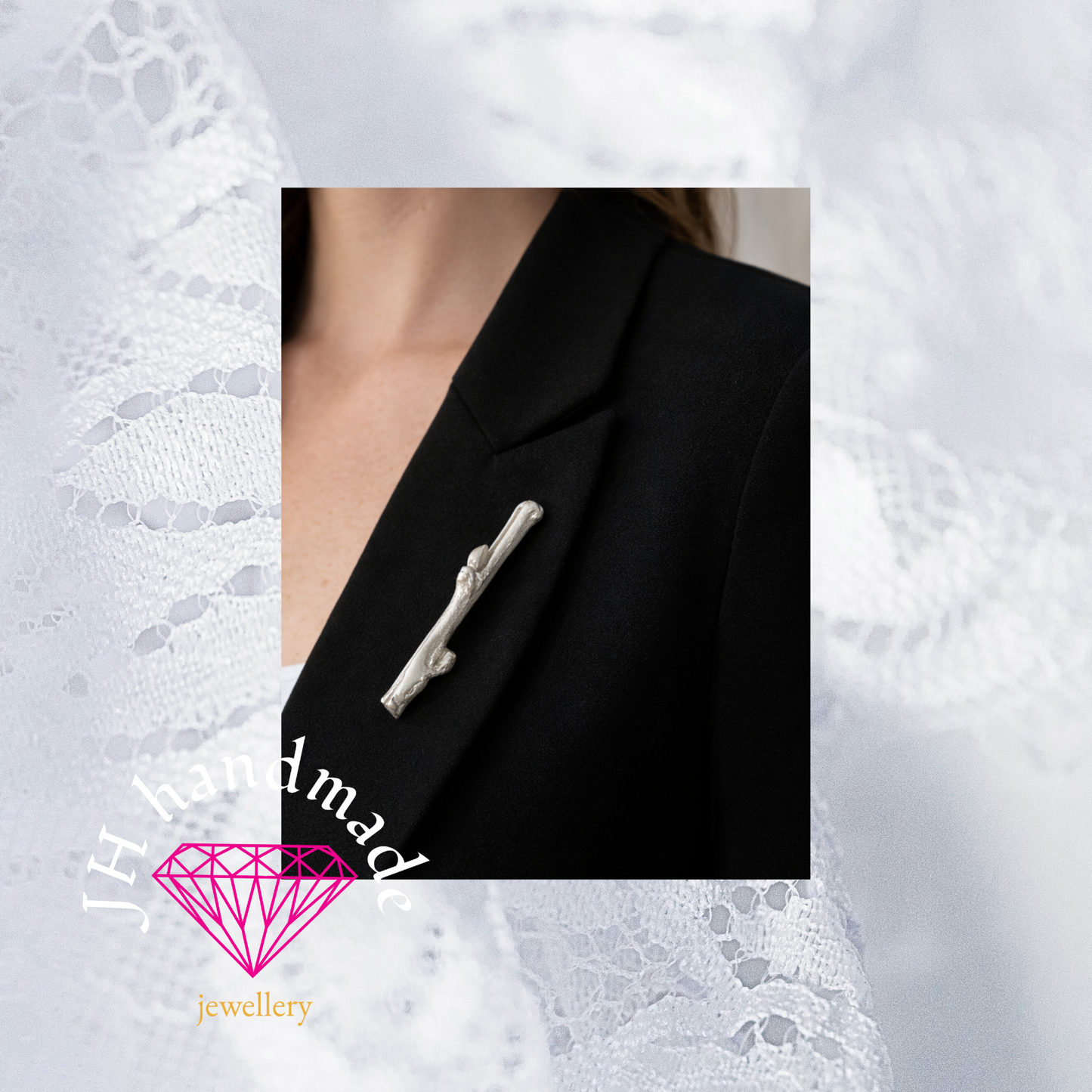 Solid Silver Tree  Branch Brooch 11.5grams Custom made