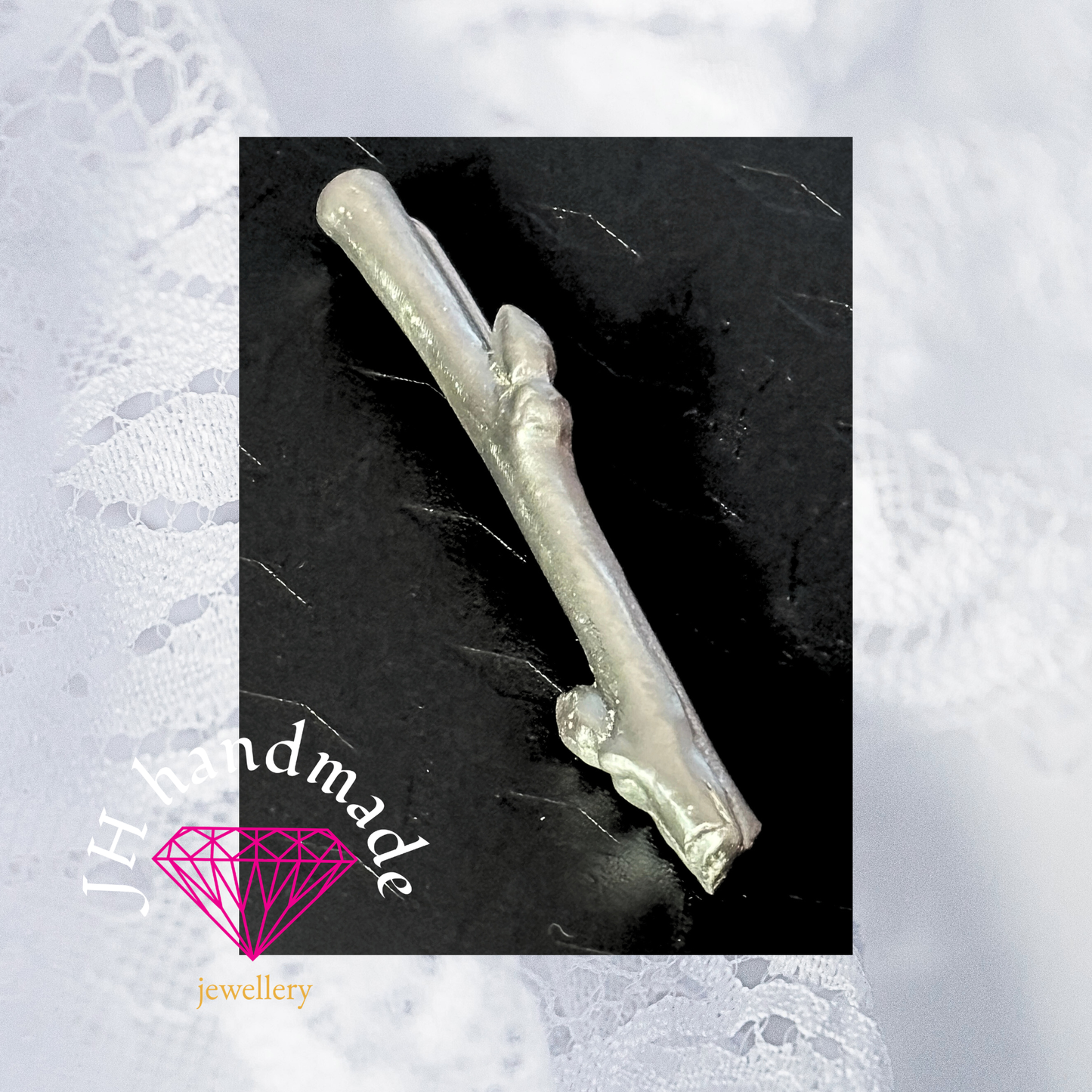 Solid Silver Tree  Branch Brooch 11.5grams Custom made