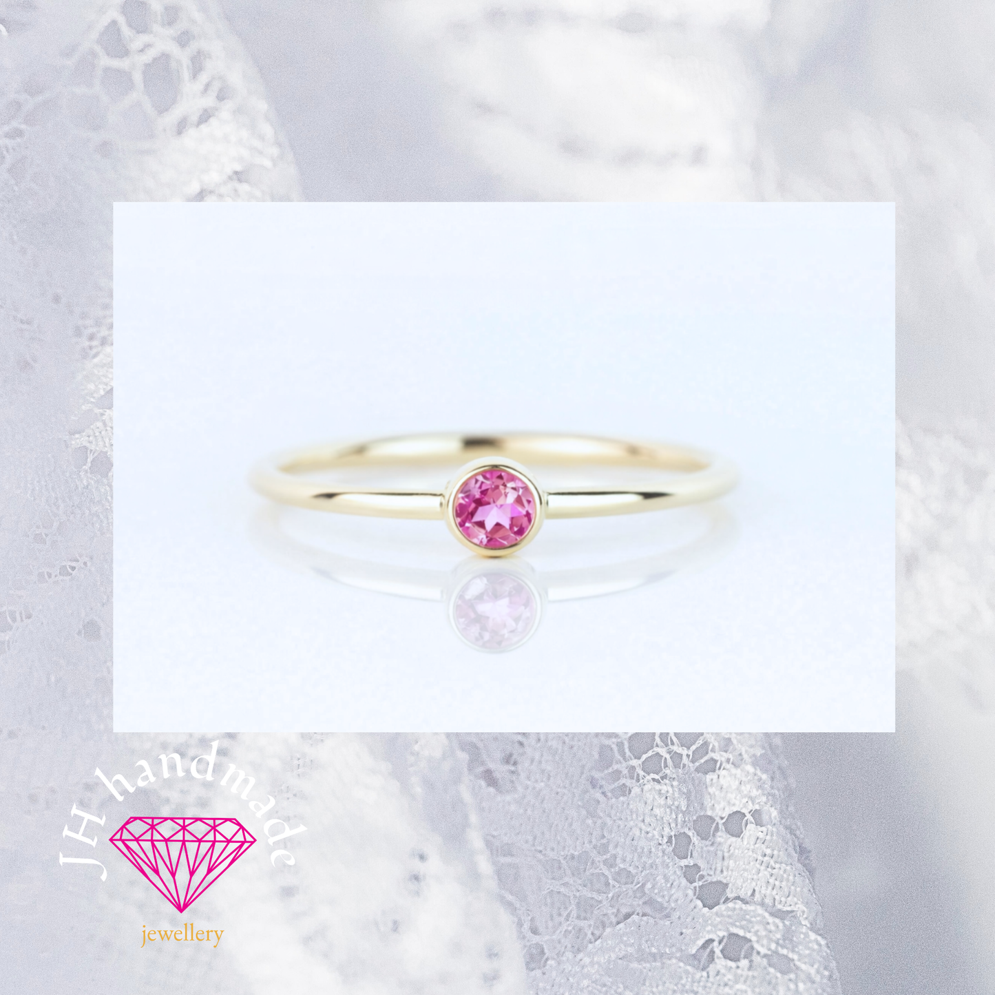 9ct Solid Gold Gemstone Stacking Ring Set Custom Made