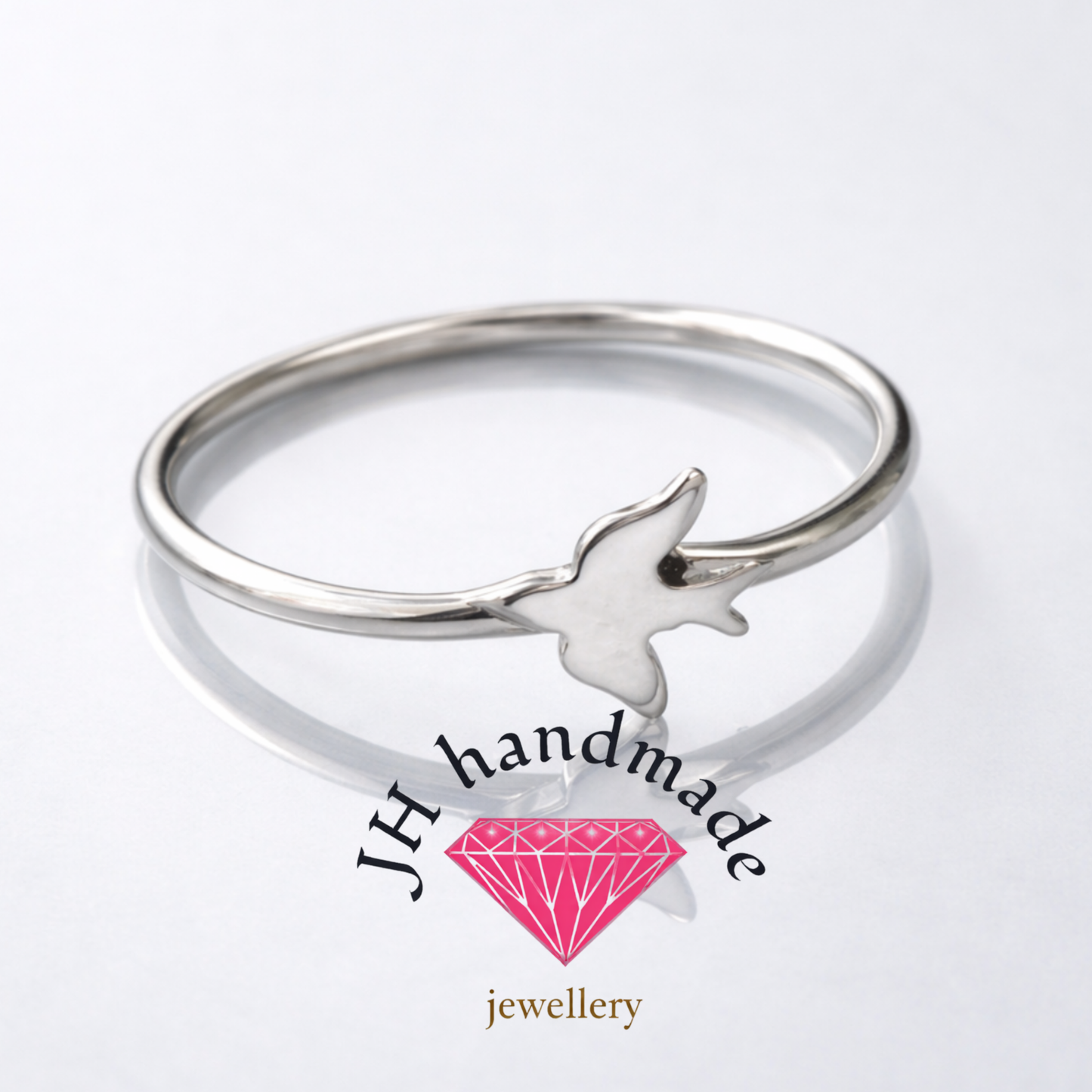 Solid Silver Bird Stacking Ring 1.5mm custom made minimalist design