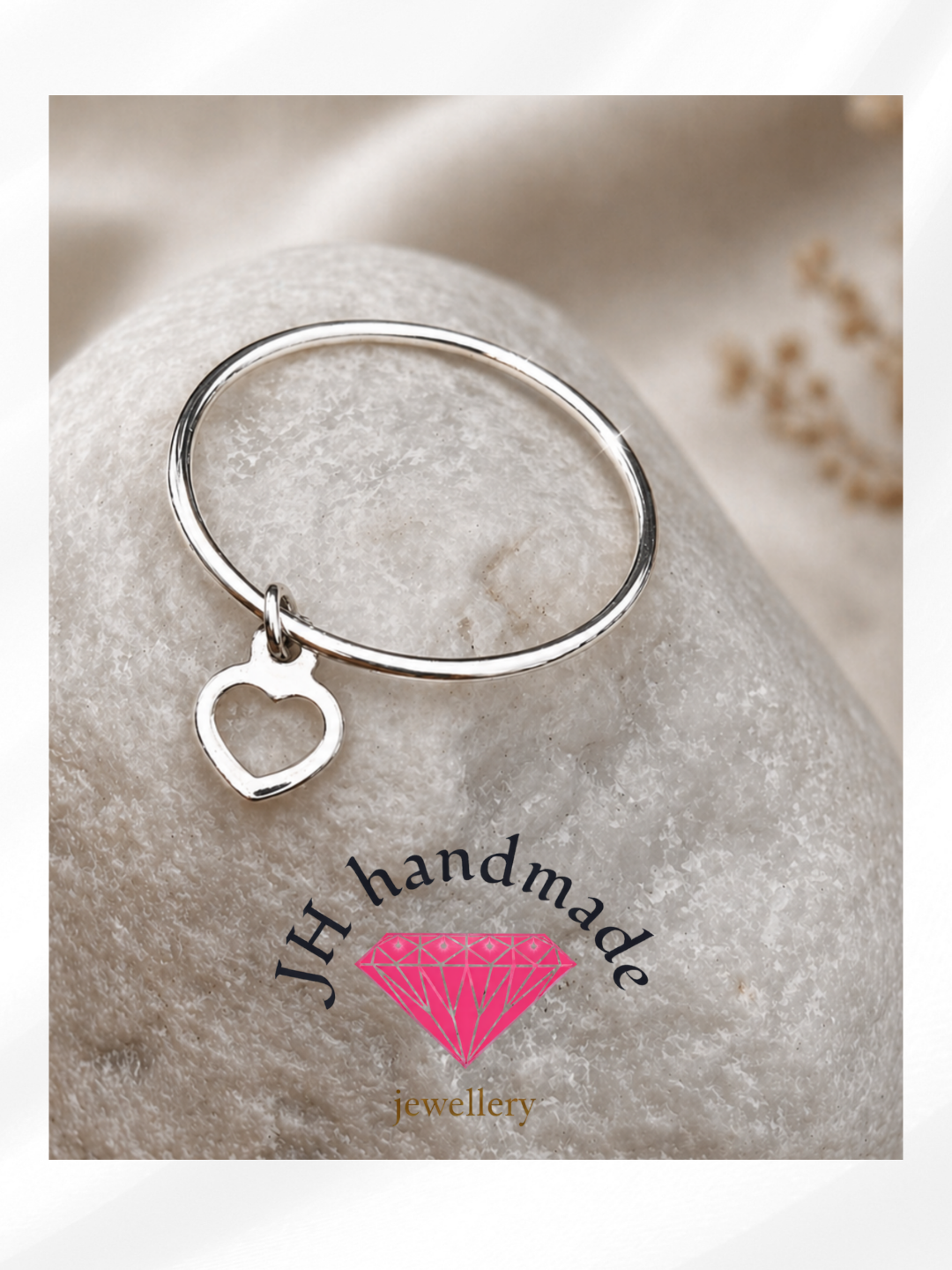 Solid Silver Charm Stacking Ring 1mm Custom Made