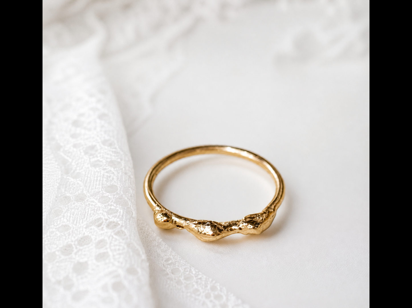 9ct Solid Gold Molten Nugget Ring