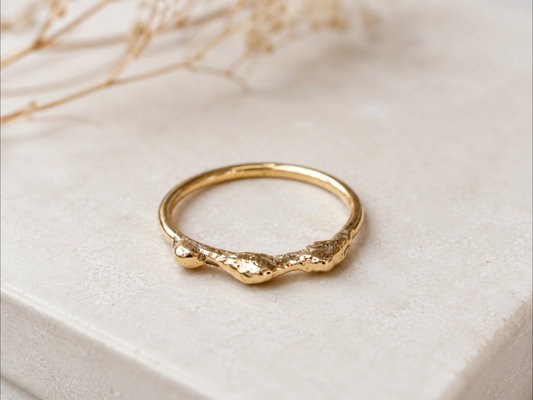 9ct Solid Gold Molten Nugget Ring