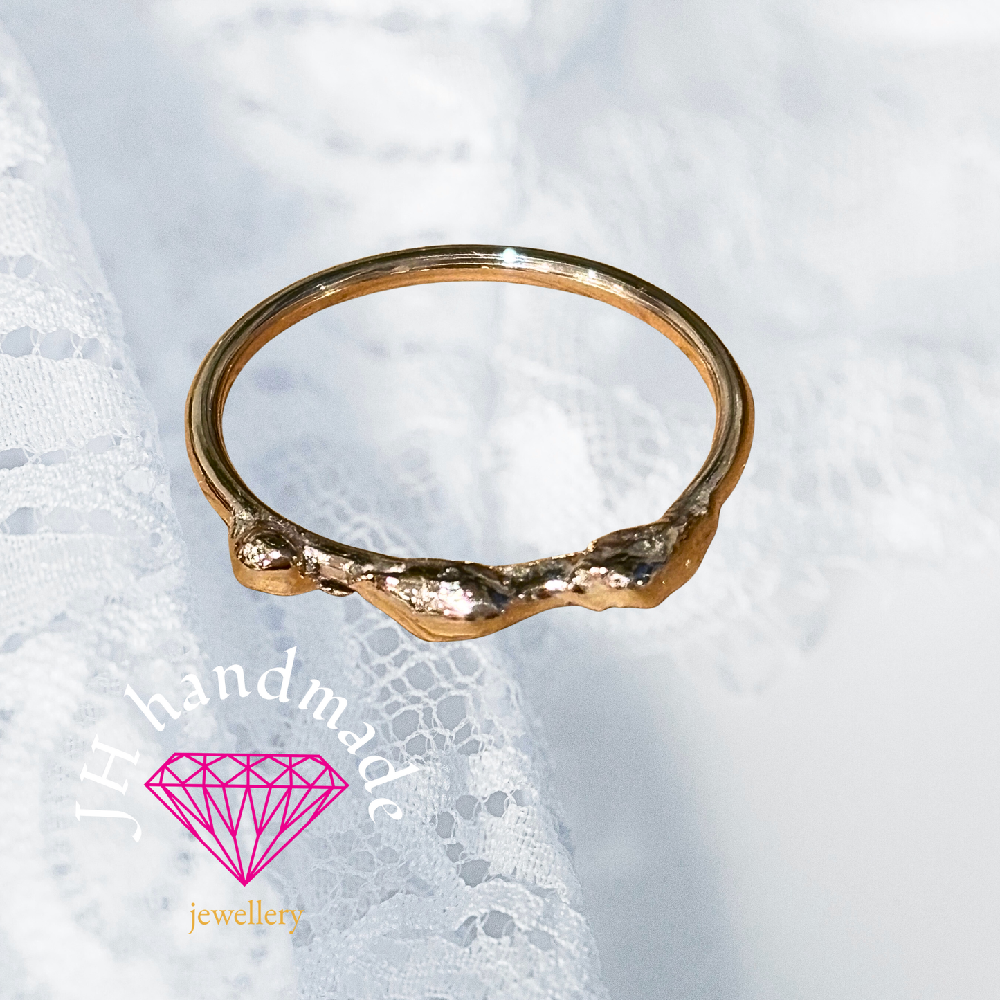 9ct Solid Gold Molten Nugget Ring